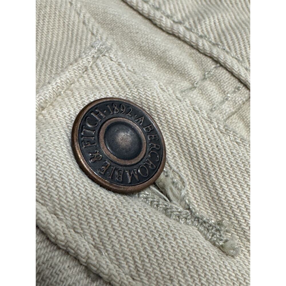 Abercrombie & Fitch Men 34x32 Tan Button Fly Slim Straight Leg Jeans Casual - Picture 3 of 10